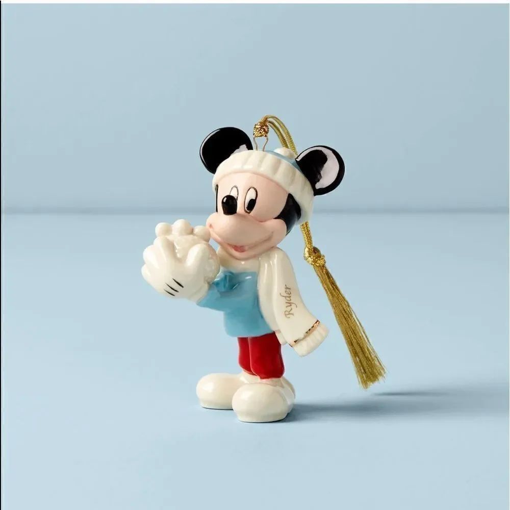 Lenox Disney Mickey with Snowball Ornament NWT